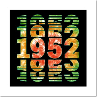 Tie Dye 1952 Birthday Posters and Art